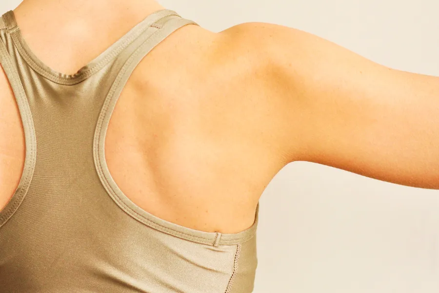 Close up of back of shoulder